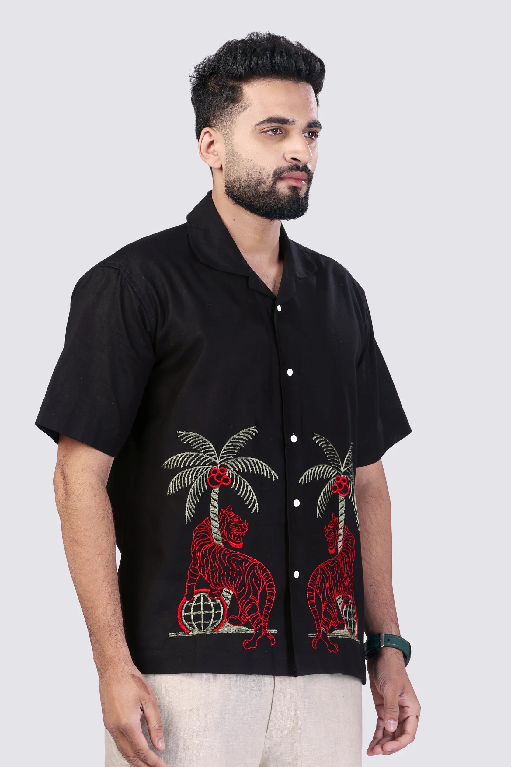 BLACK PANTHER - EMBROIDERED COTTON SHIRT
