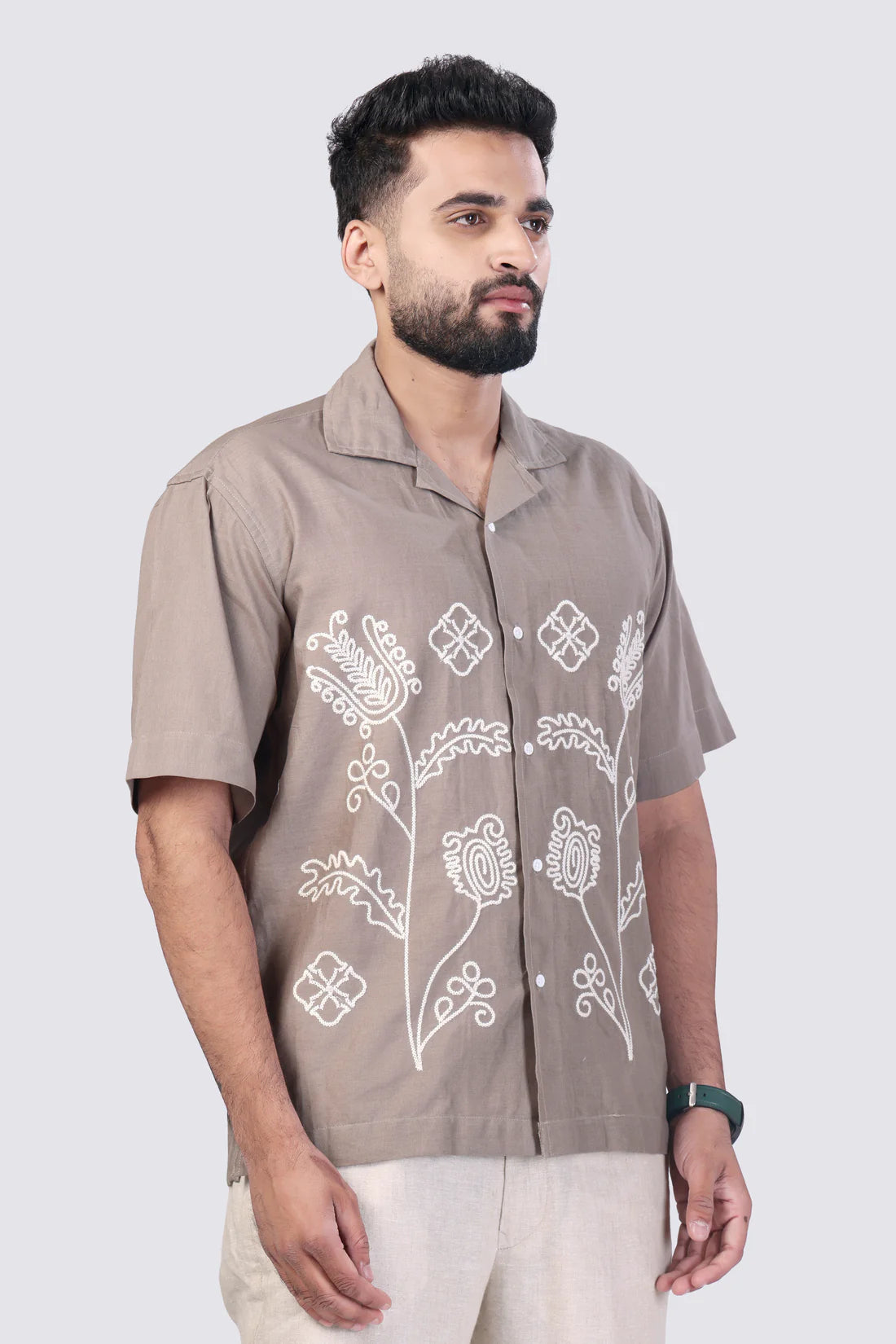 WILD FERNS - EMBROIDERED COTTON SHIRT