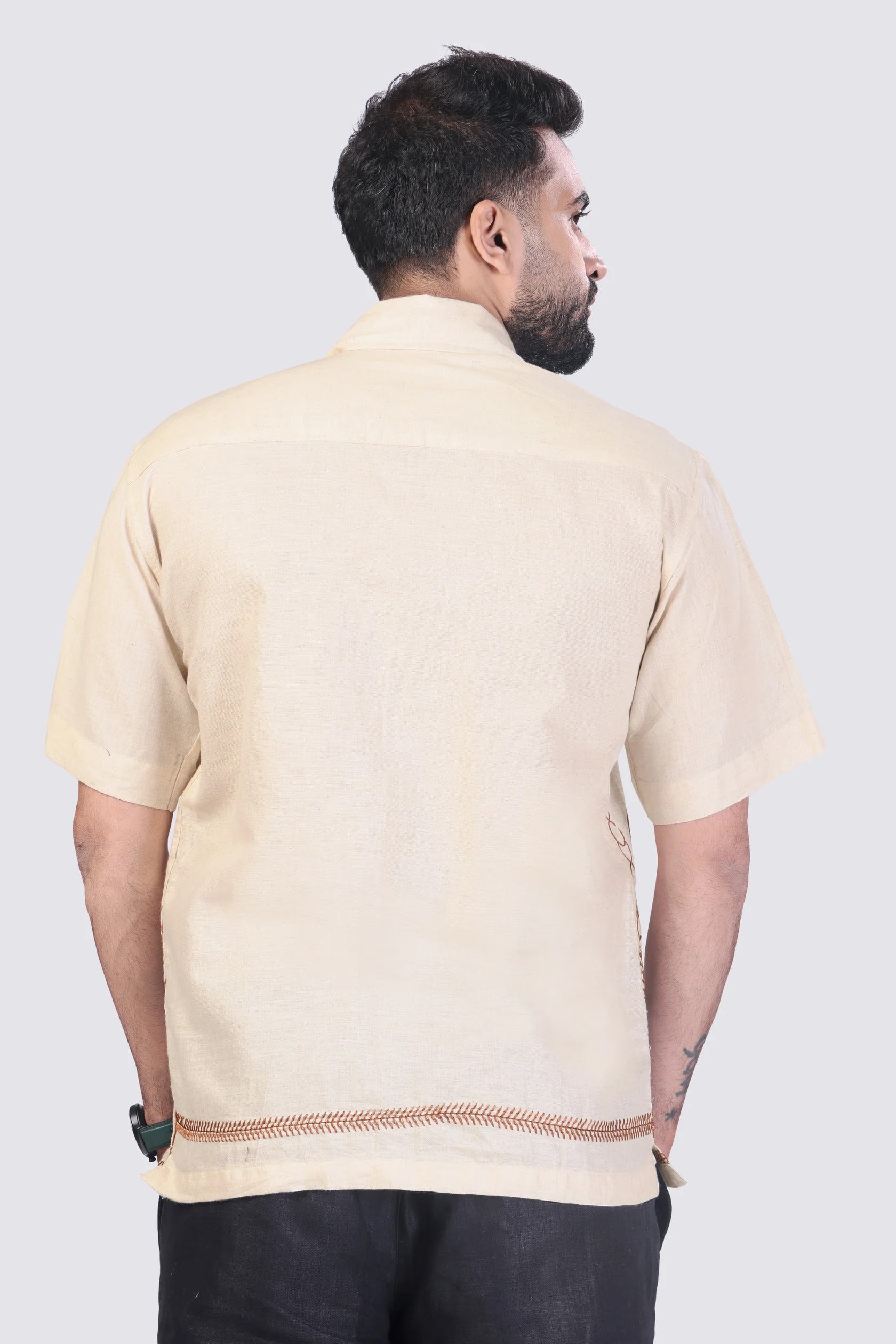 TROPICAL SERANADE - EMBROIDERED COTTON SHIRT