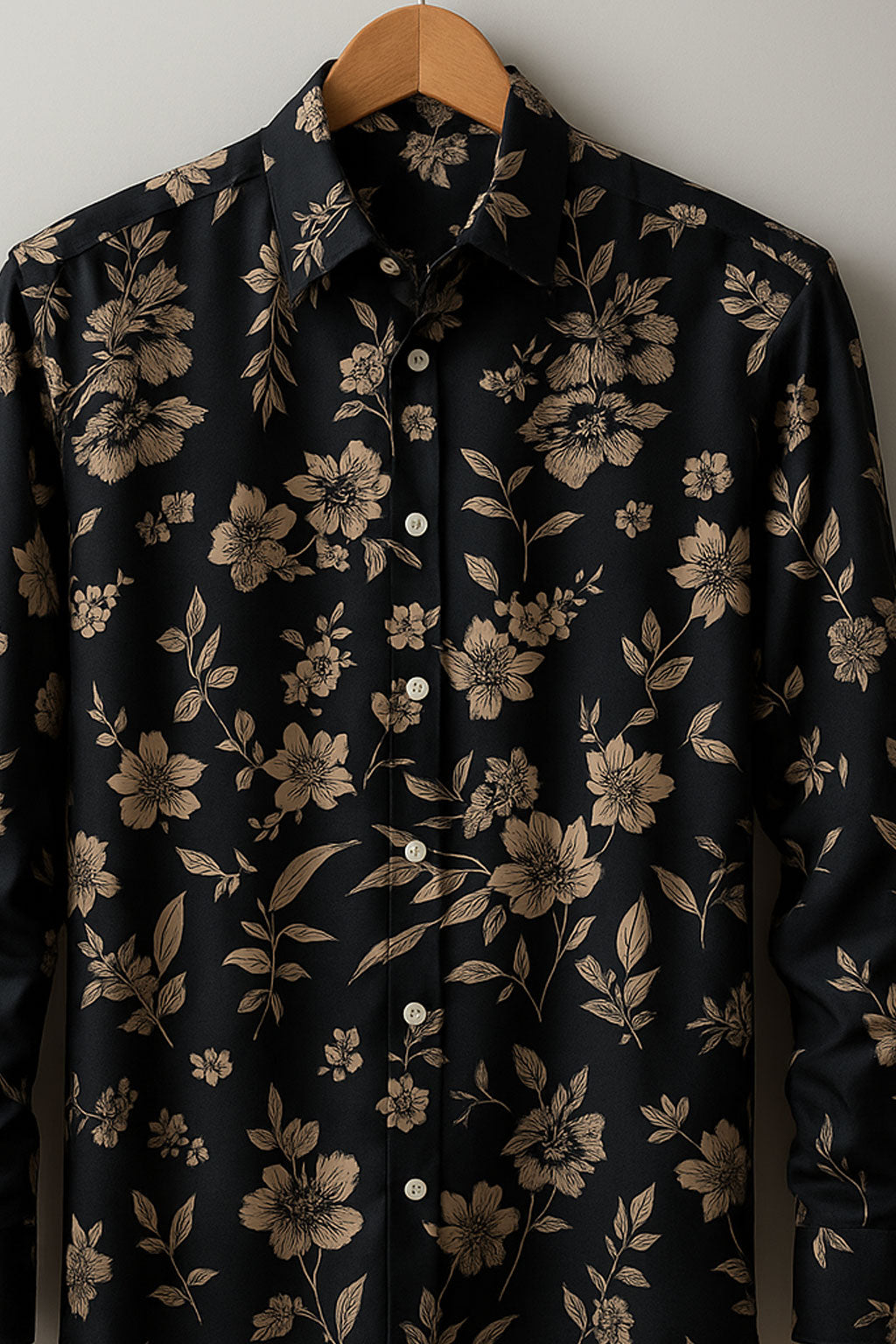 Elegant Beige Floral Rayon Shirt