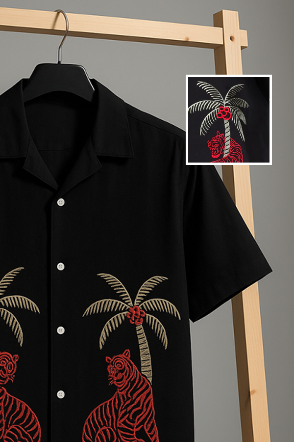 BLACK PANTHER - EMBROIDERED COTTON SHIRT