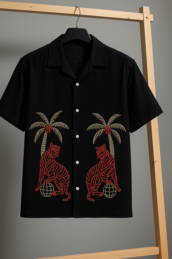 BLACK PANTHER - EMBROIDERED COTTON SHIRT