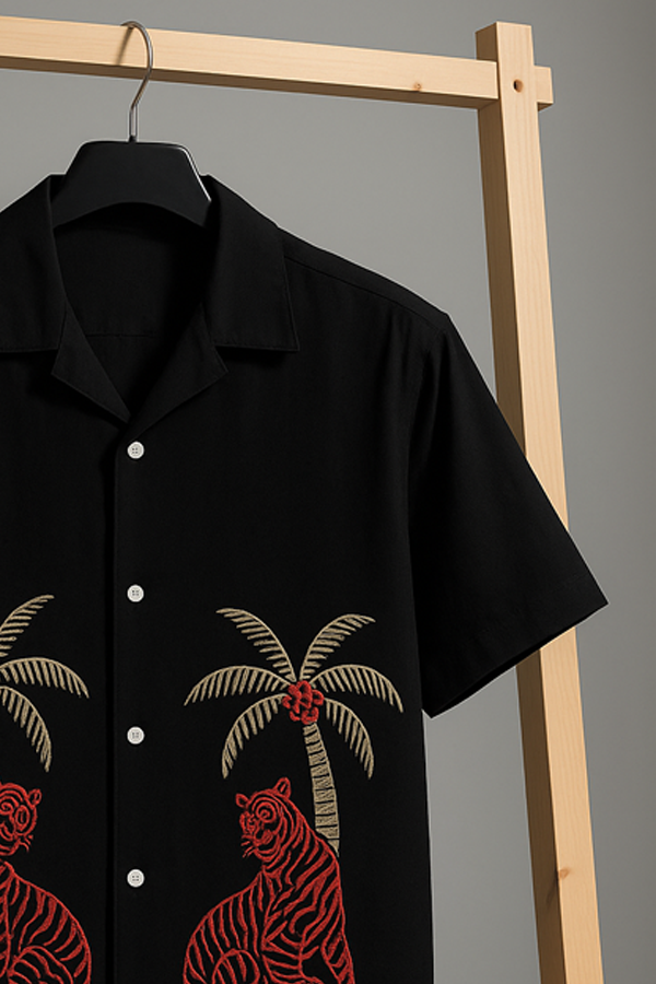 BLACK PANTHER - EMBROIDERED COTTON SHIRT