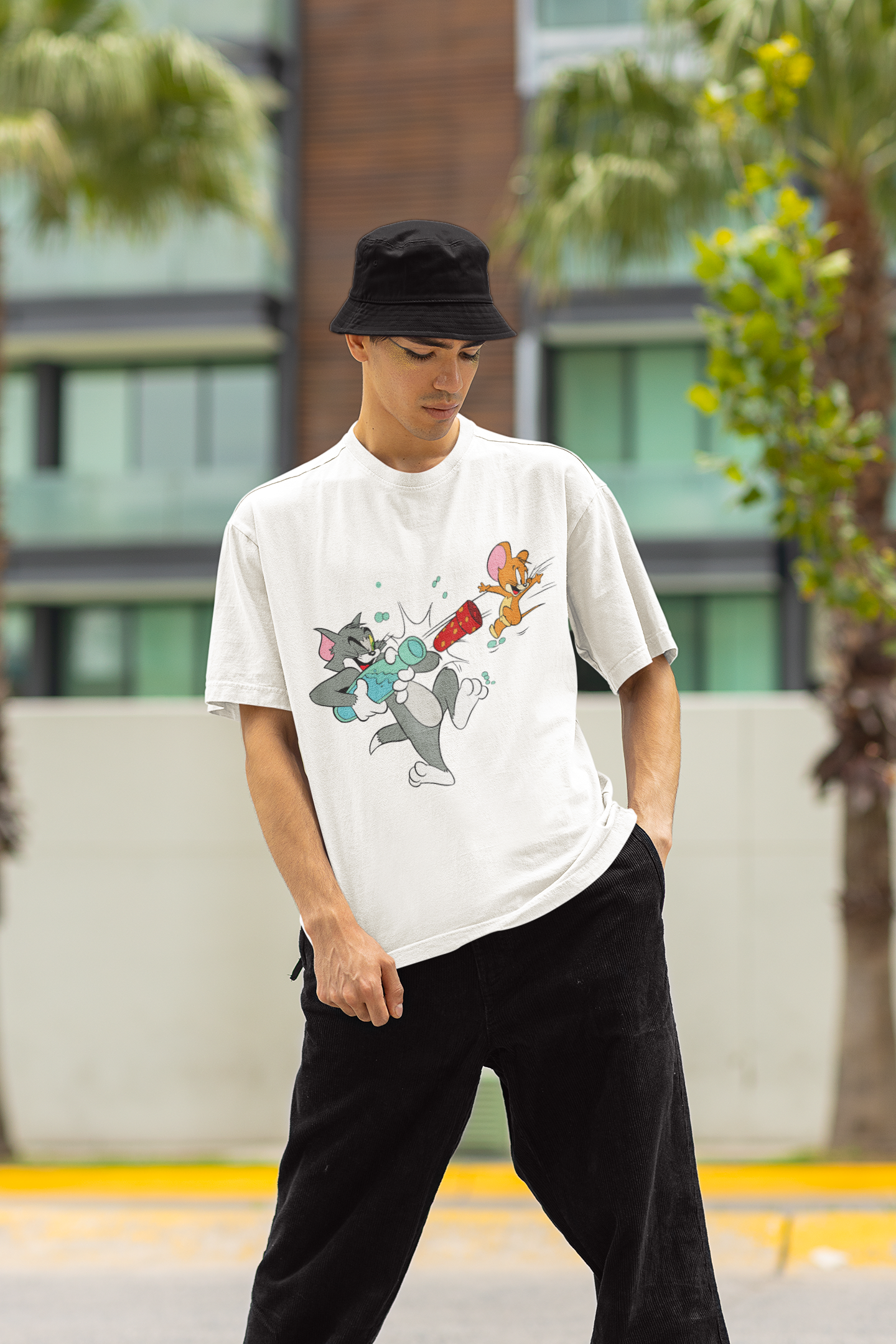 Cartoon Chaos Oversize T Shirt