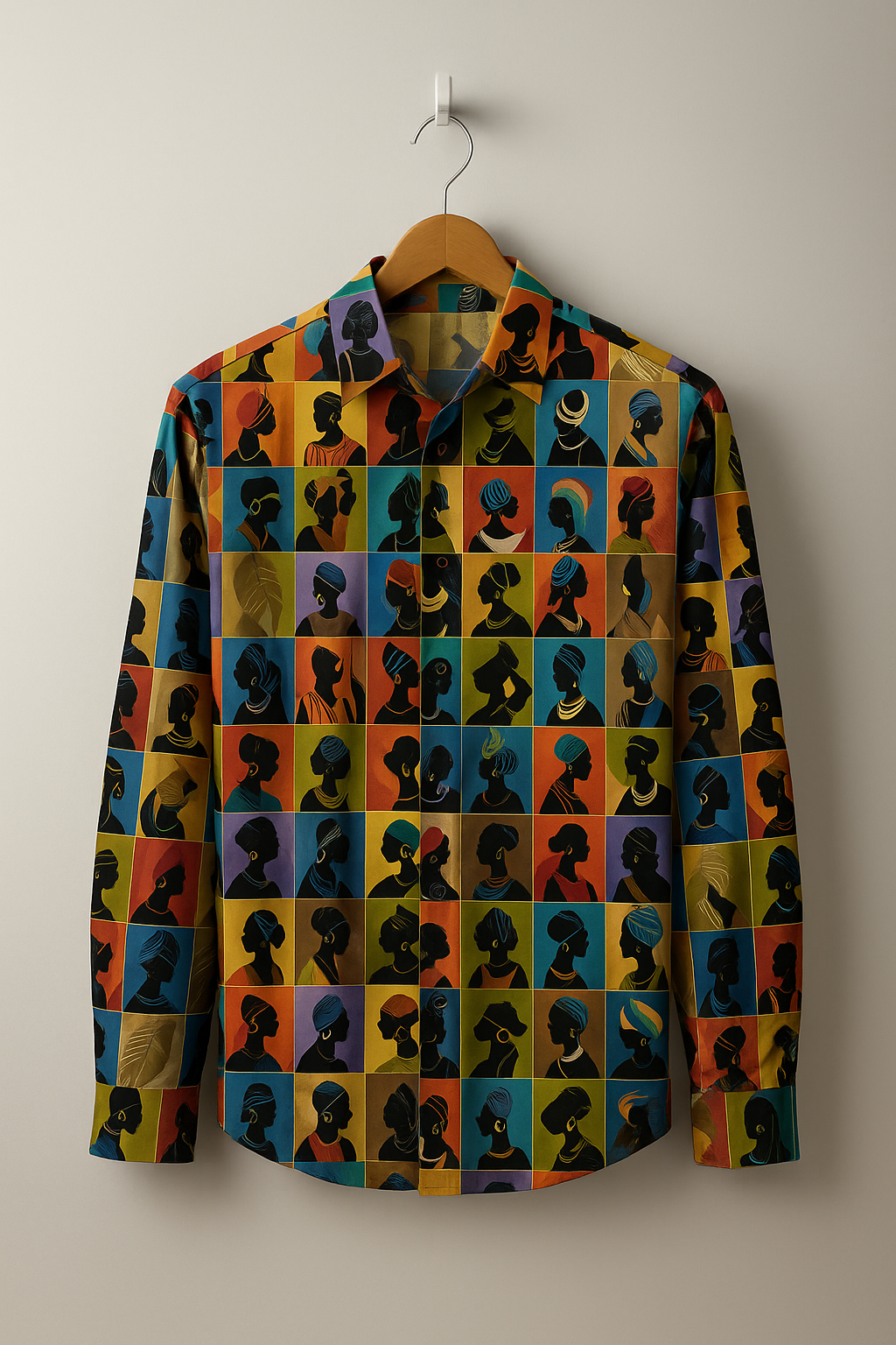 Vibrant Multicolor Cultural Portrait Rayon Shirt