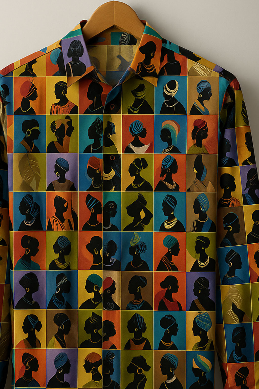 Vibrant Multicolor Cultural Portrait Rayon Shirt