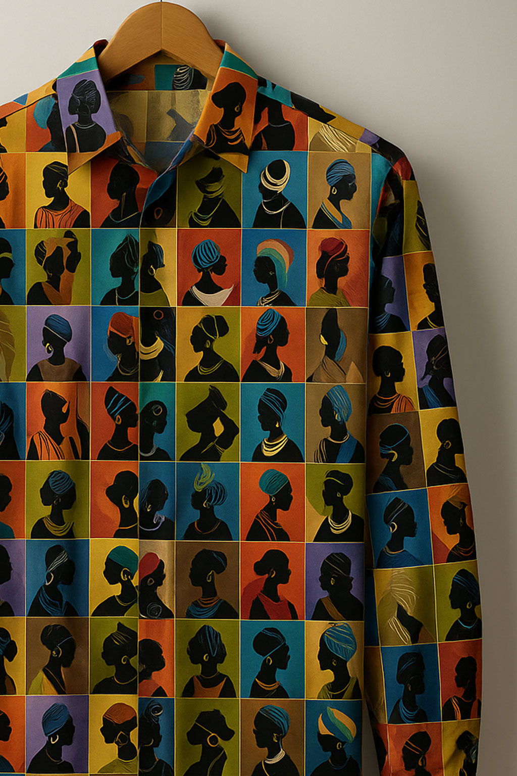 Vibrant Multicolor Cultural Portrait Rayon Shirt