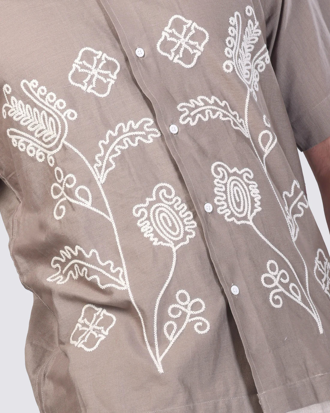WILD FERNS - EMBROIDERED COTTON SHIRT
