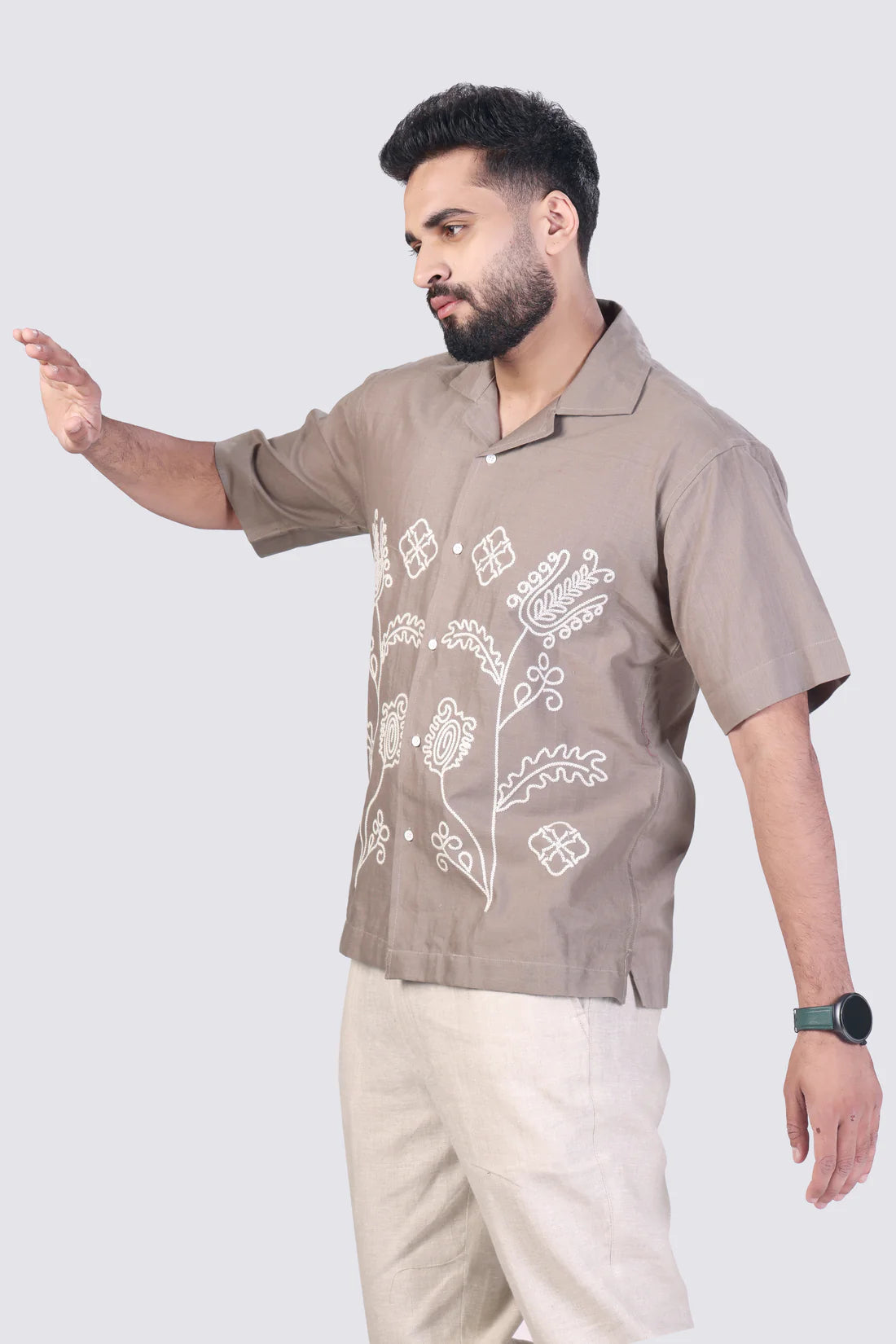 WILD FERNS - EMBROIDERED COTTON SHIRT
