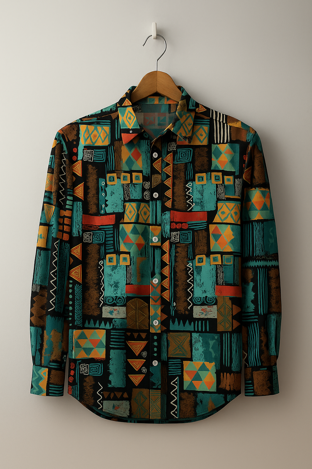 Boho Geometric Multicolor Rayon Shirt