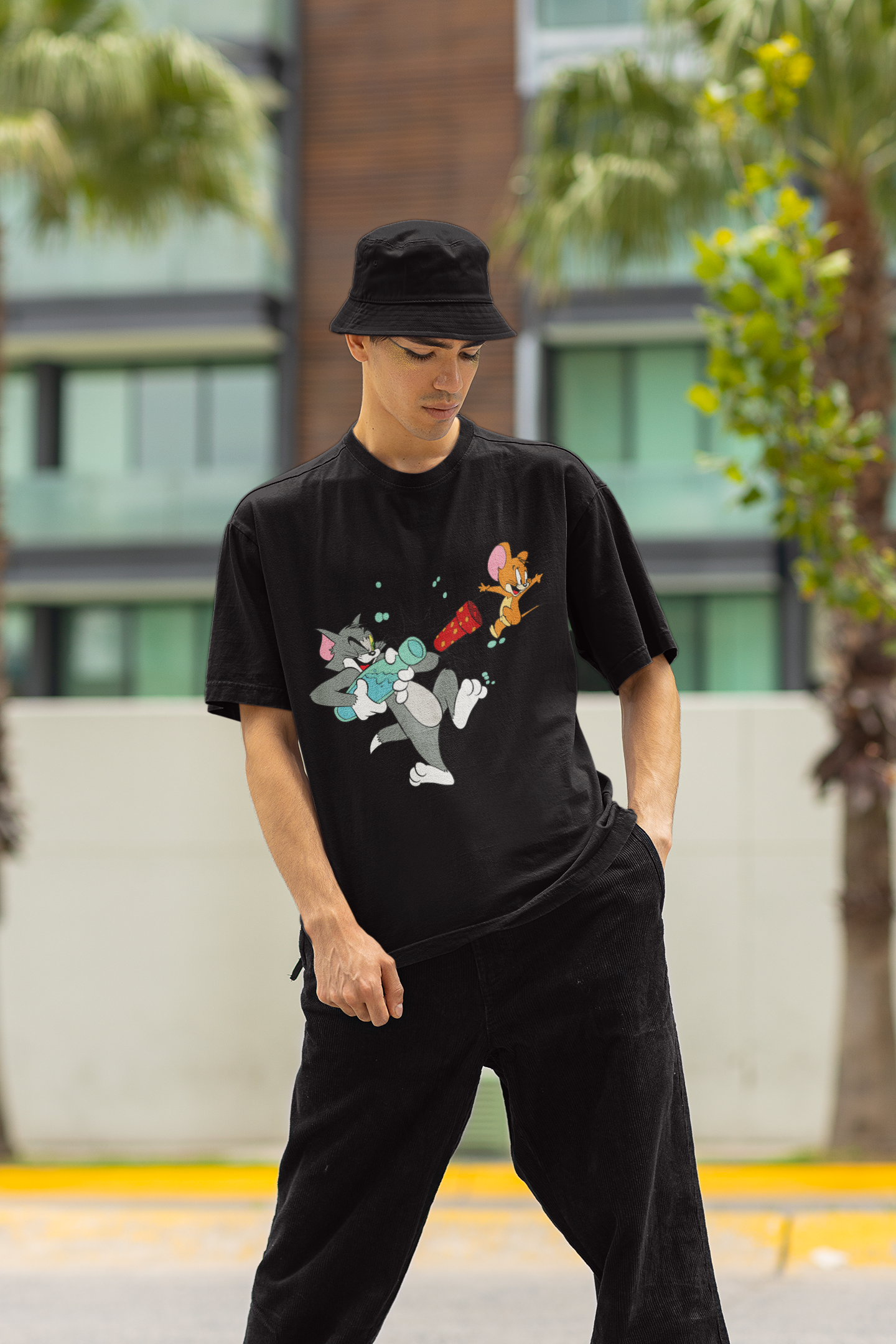 Cartoon Chaos Oversize T Shirt
